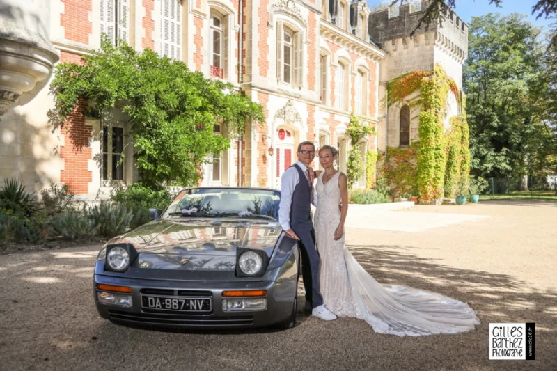 mariage chateau pouyade saint yrieix charente porsche vintage collection ancienne 911 924 944 panamerra cayenne cayman